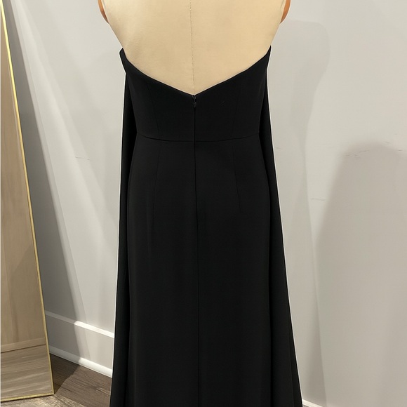 Halston Black Strapless Evening‎ Gown with Cape - Picture 6 of 6